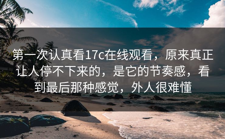 第一次认真看17c在线观看，原来真正让人停不下来的，是它的节奏感，看到最后那种感觉，外人很难懂