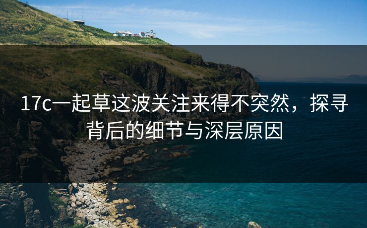 17c一起草这波关注来得不突然，探寻背后的细节与深层原因