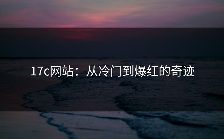 17c网站：从冷门到爆红的奇迹