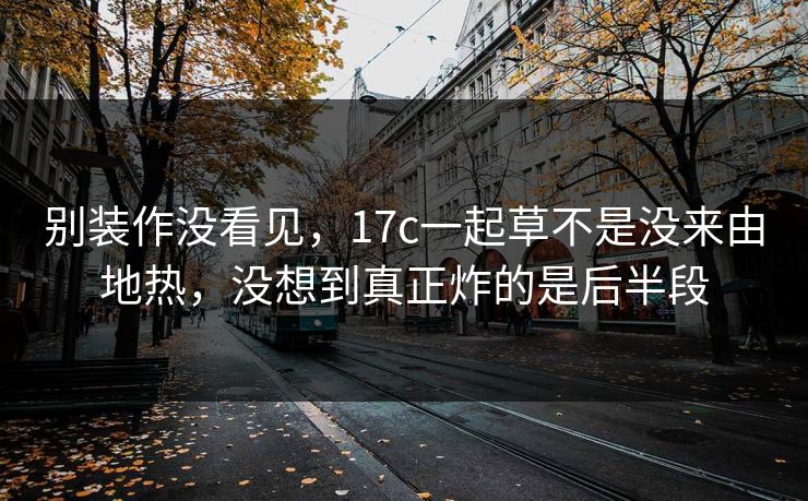 别装作没看见，17c一起草不是没来由地热，没想到真正炸的是后半段